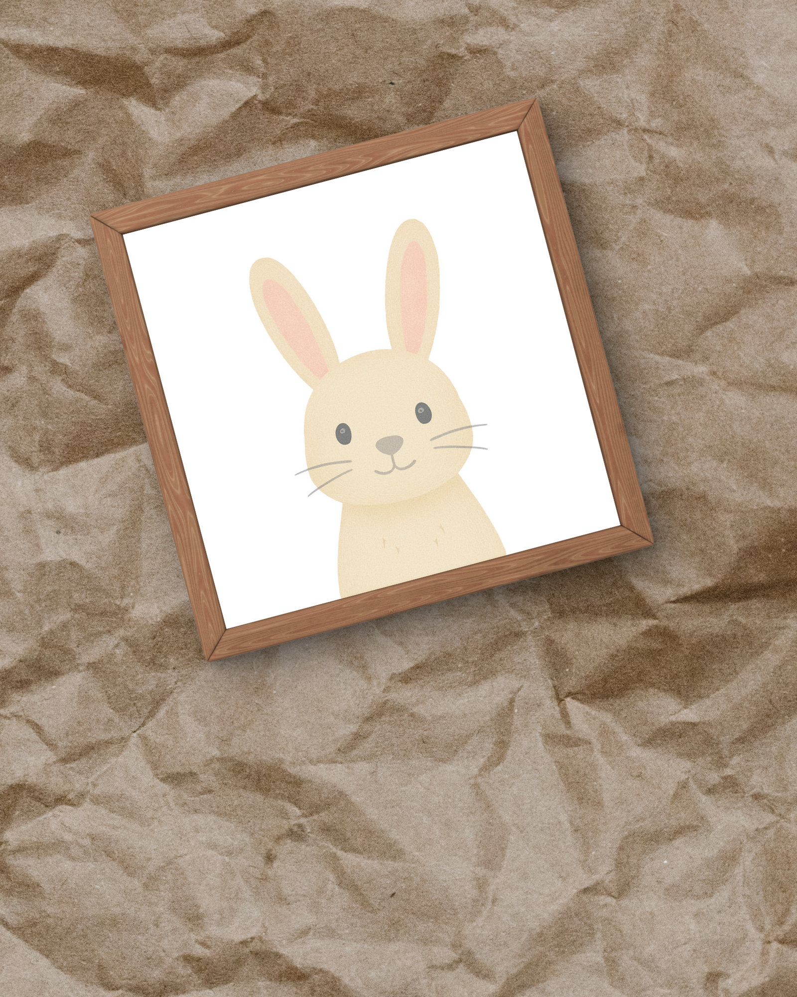 Framed illustration of a bunny rabbit