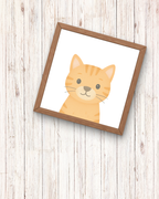 Framed illustration of a cat