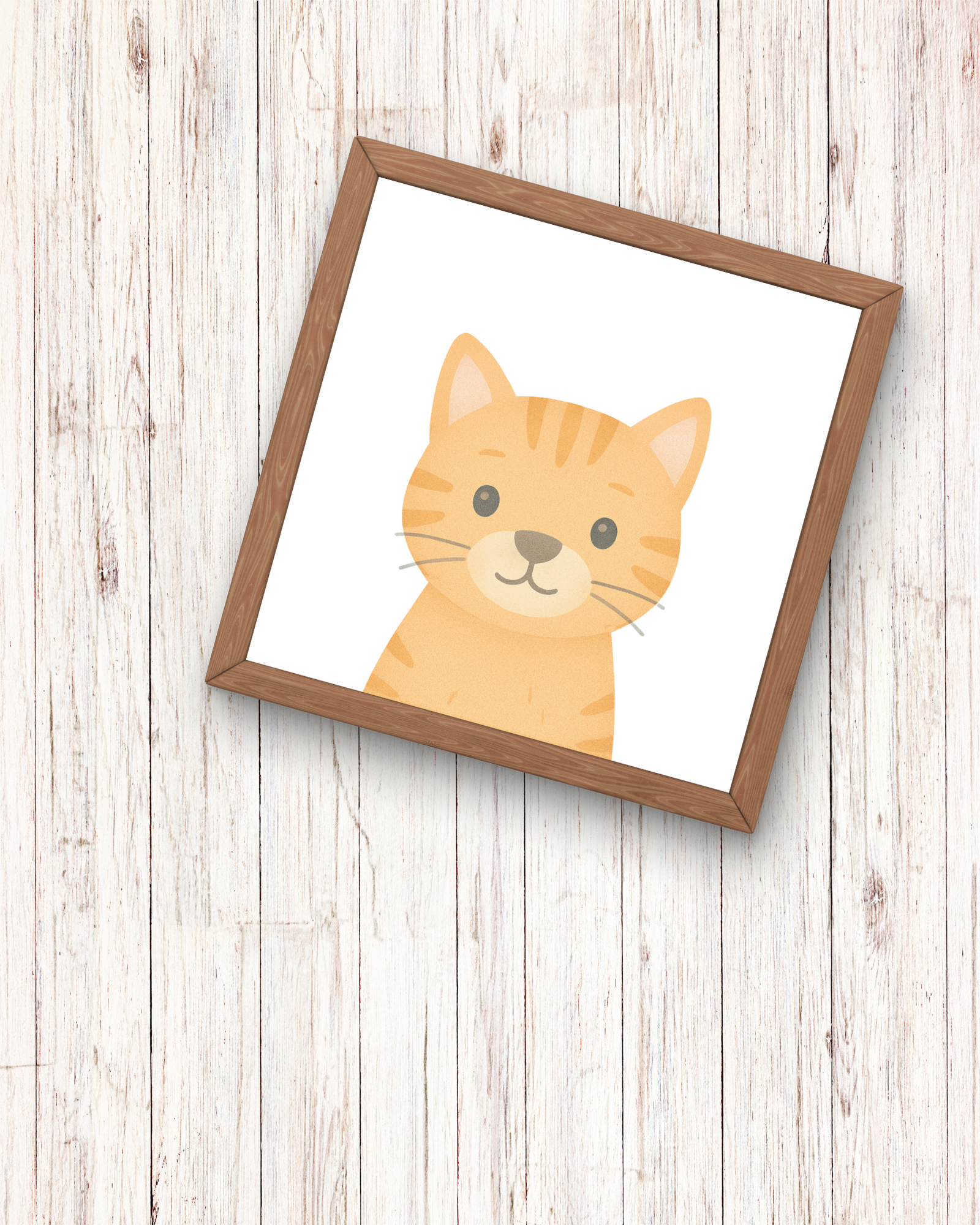 Framed illustration of a cat