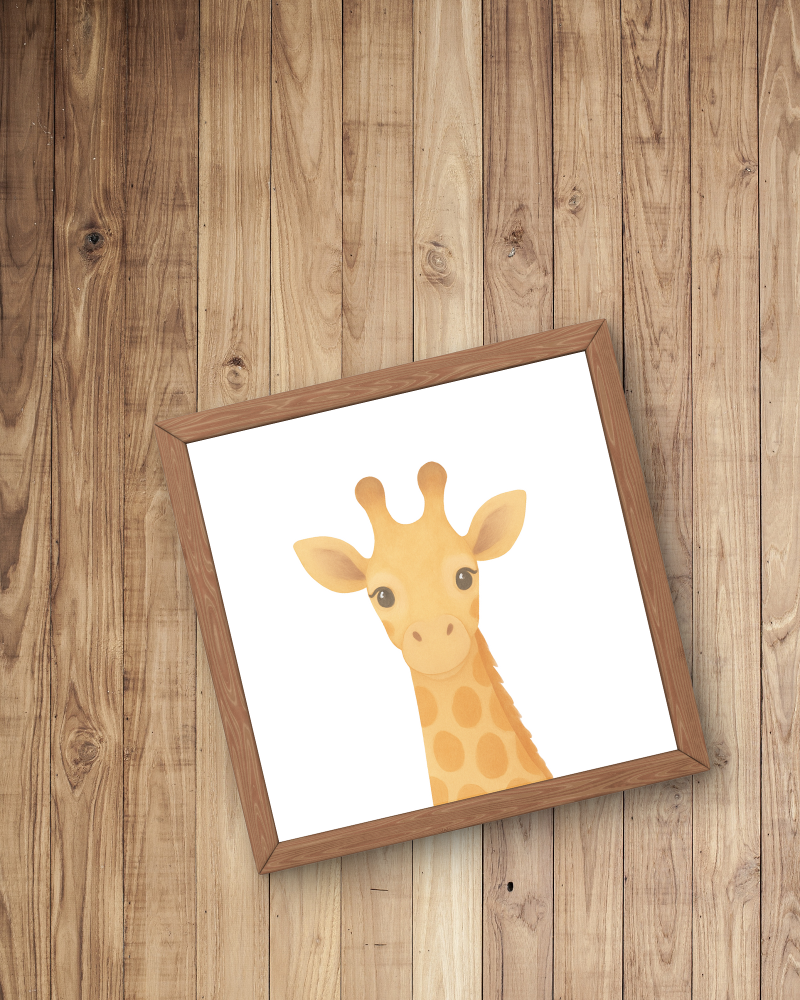 Framed illustration of a giraffe